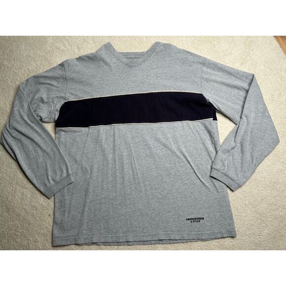Abercrombie: Vintage Gray Stripe Sweatshirt - Picture 4 of 7